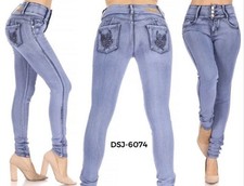 Size "11" DSJ-6074 Colombian Design Push Up Levanta Cola High Waist Jeans.