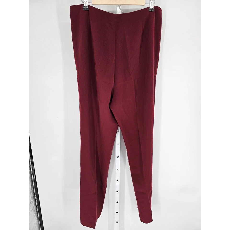 Pantalón Newport News para mujer rojo pierna ancha cintura elástica poliéster talla 16T Foto 4 de 4