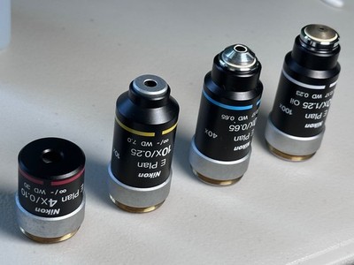 Nikon E Plan Objective Set 4x 10x 40x 100x Oil Infinity Eclipse E200 E400 RMS