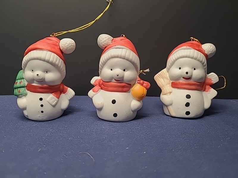 House of Lloyd Christmas Around the World Porcelain Snowmen Ornaments Set 3