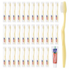 Disposable Toothbrush with Toothpaste Set, Individually Wrapped Soft Bristles...