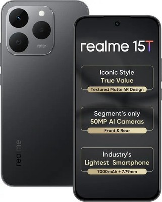 Realme 15T 5G Flowing SilverSuit Titanium 12 GB RAM 256 GB India Global Version