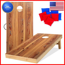 Ukase Solid Wood Cornhole Set Portable Bean Bags Toss Game Regulation Size 2 X