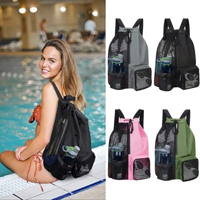 Sport Rucksack Kordelzug Mesh Outdoor Strand Schwimmen leicht langlebig