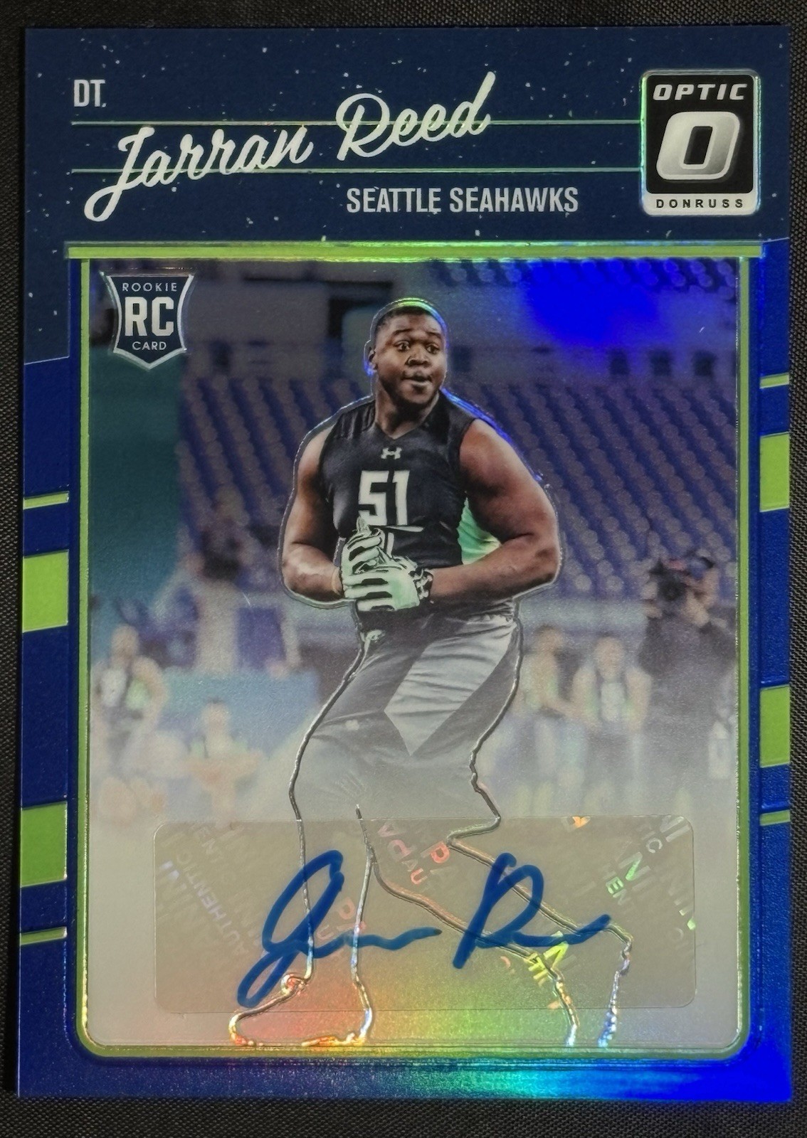 Jarran Reed Panini Donruss Optic #120 Autograph Blue