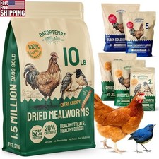 Non GMO Dried Mealworms Birds Chicken Feed Protein Treats All Life Stages New