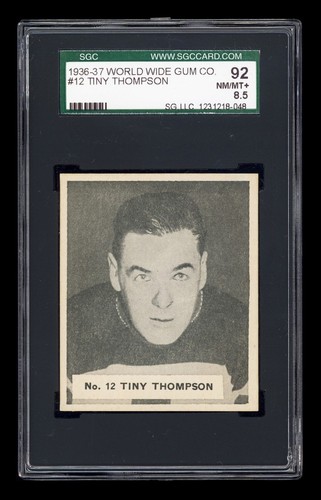 Tiny Thompson #12 1937 V356 World Wide Gum card