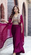 Bollywood Replica New Trending Orgenza Stitched Women's Sharara Shrug Blouse Set