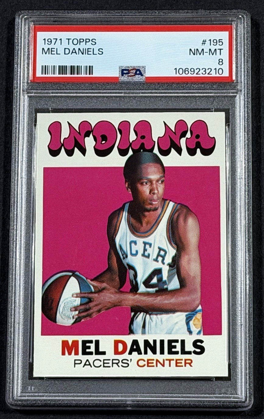 1971 TOPPS MEL DANIELS #195 INDIANA PACERS PSA 8
