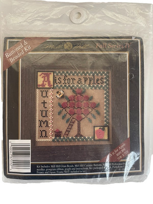 A for Apple Buttoned & Beaded Kit Mill Hill Fall Series IV Discontinued Buttons