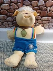 Vintage Cabbage Patch Kids Doll Koosas Dog 1985 Rainbow Overalls Orange Stripe