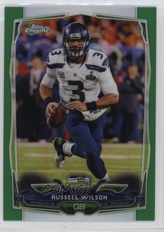 2014 Topps Chrome Green Refractor Russell Wilson #102 3zh
