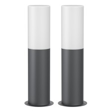 2x Borne d'éclairage GROPO pour l'extérieur avec capot en verre véritable