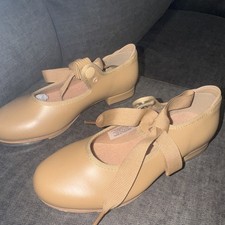 Bloch Annie S0350G Tan Leather New Without Box 11.5 Youth Girls Tap Shoes