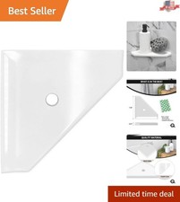 Geo Flatback 8" Polished Corner Shower Shelf with Drainage - Easy Installation