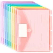 Binder Pocket, 10 Pack Super Heavyweight Plastic Folders with Tight Closure, ...