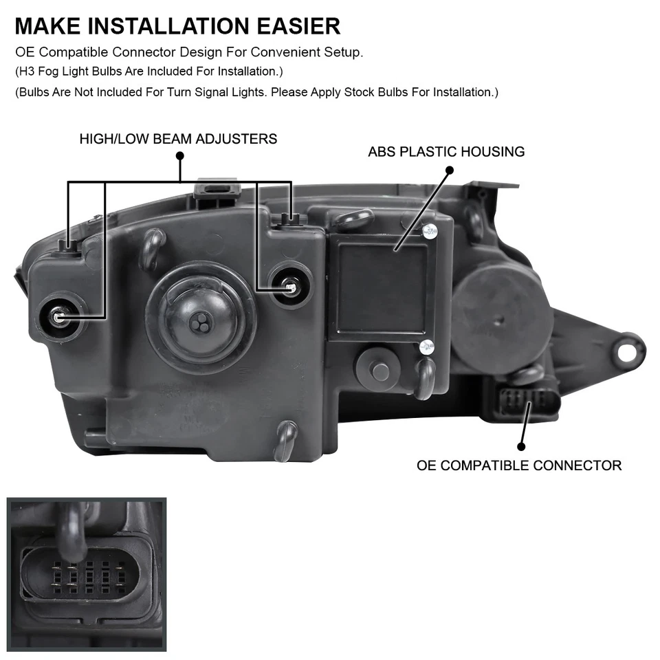 Fits 1999-2006 Audi TT Clear LED Strip Projector Headlights Lamps Left+Right Foto 4 de 4