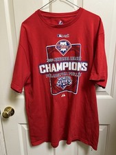 Majestic Philadelphia Phillies 2009 NL Champions World Series Red Shirt MLB L