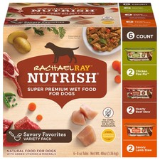 Nutrish Rachael Ray Premium Natural Wet Dog 8 Ounce (Pack of 6), Variety Pack 7.08 per gallon