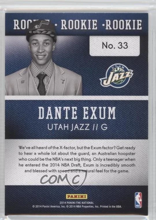 2014 Panini National Convention Thick Stock Dante Exum #33 Rookie RC - Image 2 of 2