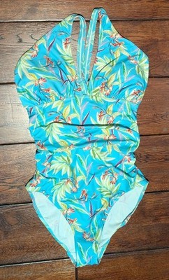 Figleaves Pattaya Cross Front Soft Tummy Control Swimsuit Size UK 18 US 14 NWT