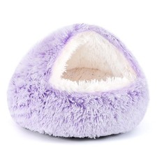 Round Hooded Donut Dog Bed for Small  Medium Pets - Plush Fluffy Anti-Anxiet...