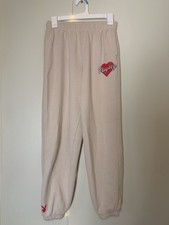 Playboy by PacSun Sweatpants Women's XSmall Tan Beige Joggers Relaxed Fit Fleece