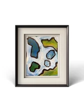 OOAK Original Acrylic Painting on Paper 9”x12” Tropical Ocean Atolls Blue Green