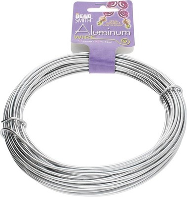 The Beadsmith Anodized Aluminum Wire   12 Gauge   39 feet   Silver 