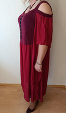 Mittelalter-Kleid Maxikleid Sommerkleid Gr. 3XL-4XL, dunkelrot, neu!