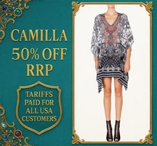 CAMILLA State Of Disorder Hooded Kaftan One Size RRP $699