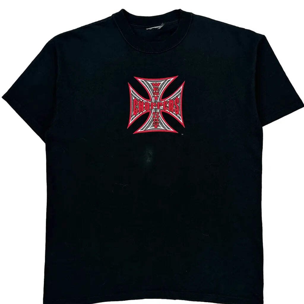 90S West Coast Choppers Devil Ace Of Spades T-Shirt - Medium Black