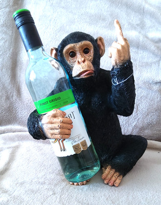 Frecher schwarzer Affe Flaschenhalter ''Up Yours''