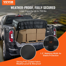 Cargo Net, 96 in x 81 in, Heavy Duty Truck Cargo Net for Truck Bed, Boat Black 