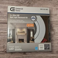 4 Inch LED Recessed Ceiling Light Kit Commercial Electric 1003 532 008 White
