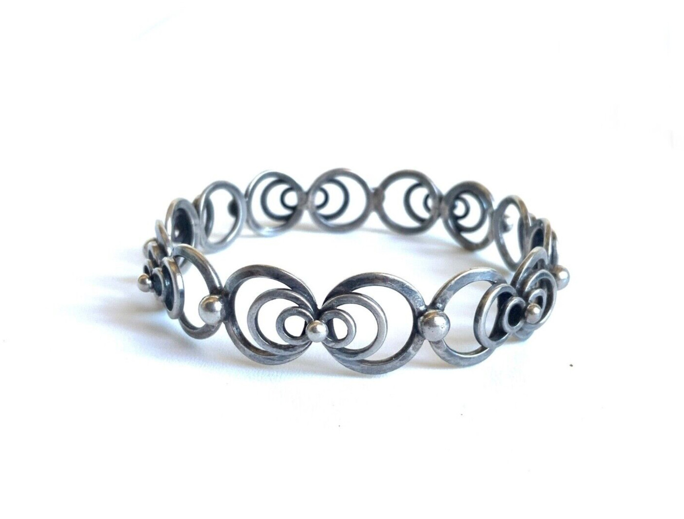 Swirl Circle Pattern Design Bangle Bracelet 7.5 i… - image 1