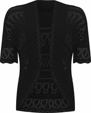 Women’s Crochet Knitted Bolero Shrug Short Sleeve Cardigan Plus Size Soft