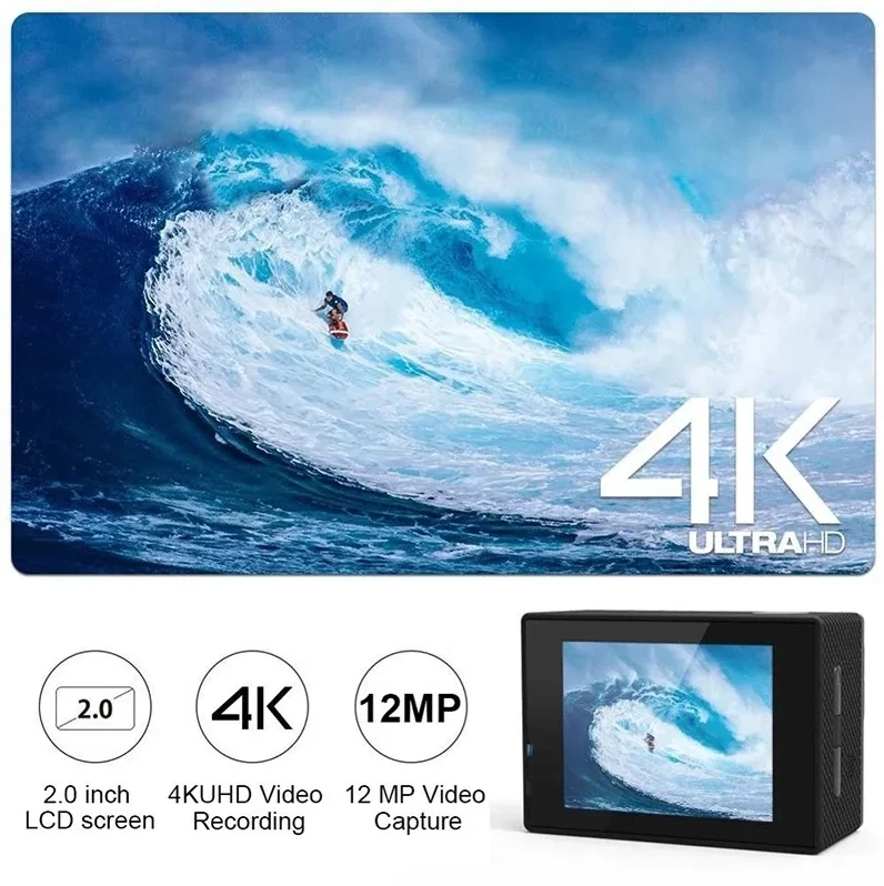 4K Action Camera Sport Video Underwater Waterproof Camera Wifi Remote For Go Pro - Image 4 of 4
