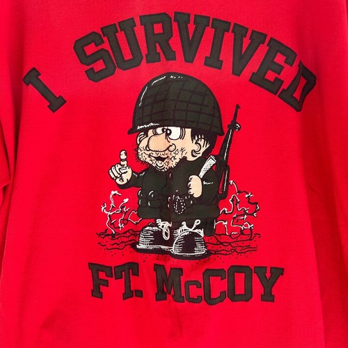 Vintage I survived Ft Fort Ft McCoy Army Military Boot Camp T-Shirt - Bild 2 von 6