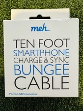 10ft Smartphone Charge & Sync Bungee Cable Micro USB Connector