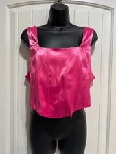Fashion Nova - Not So Average Pink Satin Corset Top - Size 1X - NEW