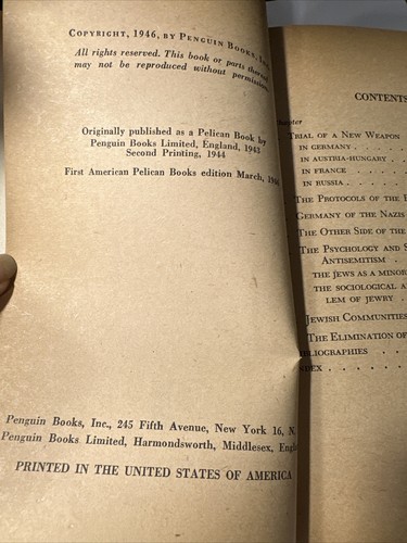 An Enemy Of The People: Antisemitism by James Parkes 1946 Vintage Paperback WWll - Picture 4 of 5