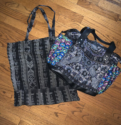 NWOT Handmade Large Huipil Guatemalan Leather Backpack NWOT Guatemalan Embroidered Huipil Leather Backpack - www  main image 4