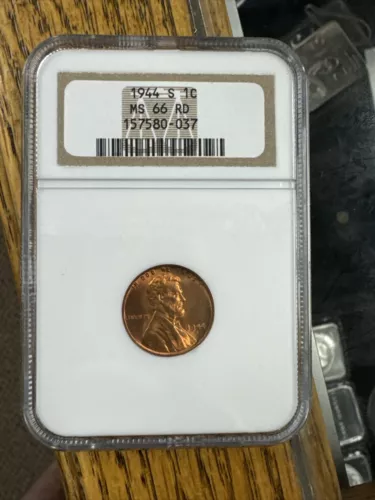 1944 S Lincoln Cent NGC MS 66 RD