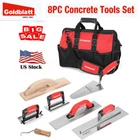 Goldblatt 8PCS Masonry Hand Concrete And Cement Tools Set w/16 inch Tool Bag NEW
