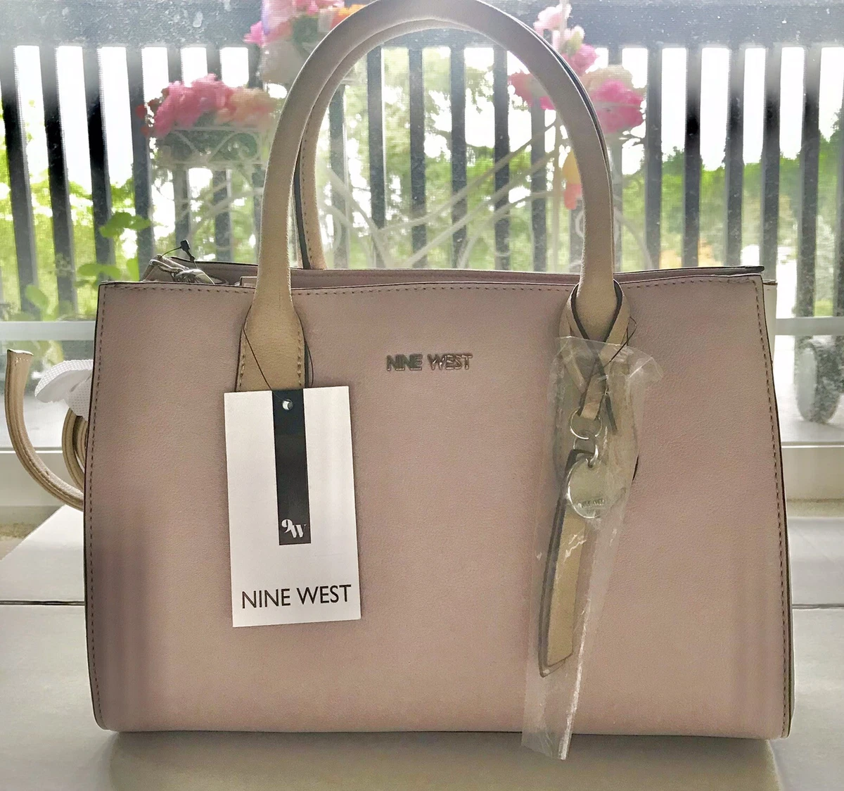 Buy Women's Nine West Jordii Printed Top Handle Tote Bag with Small  Multipurpose Pouch in Beige Online | Centrepoint Qatar