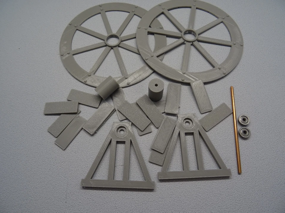 Wassermühle Wasserrad Spur G 1:22,5  Modellbausatz Gartenbahn Diorama Zubehör - Bild 4 von 4