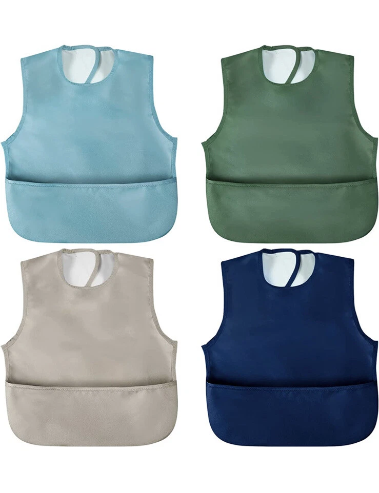 New Glimin 4 Pcs Toddler Bibs Waterproof Baby Apron for Boy