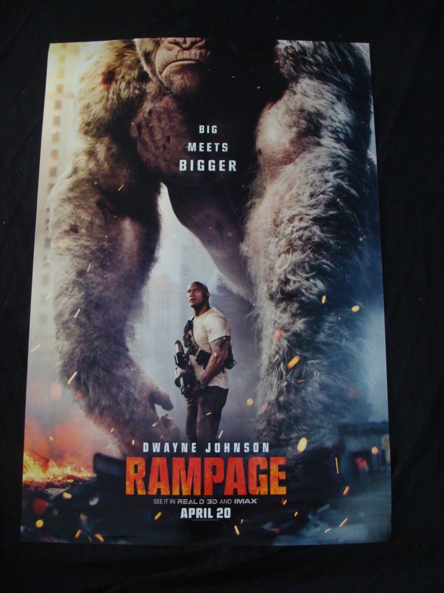 RAMPAGE movie poster DWAYNE JOHNSON Original DS One sheet 2017 | eBay