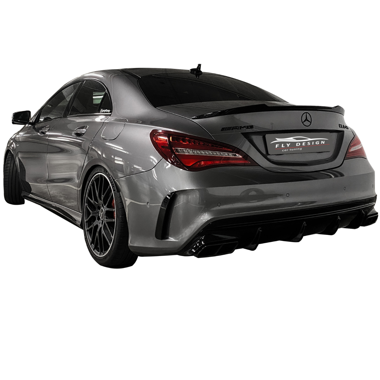Fits For MERCEDES CLA C117 W117 Spoiler In Obsidian Black 197 Painted, V-T